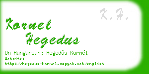 kornel hegedus business card